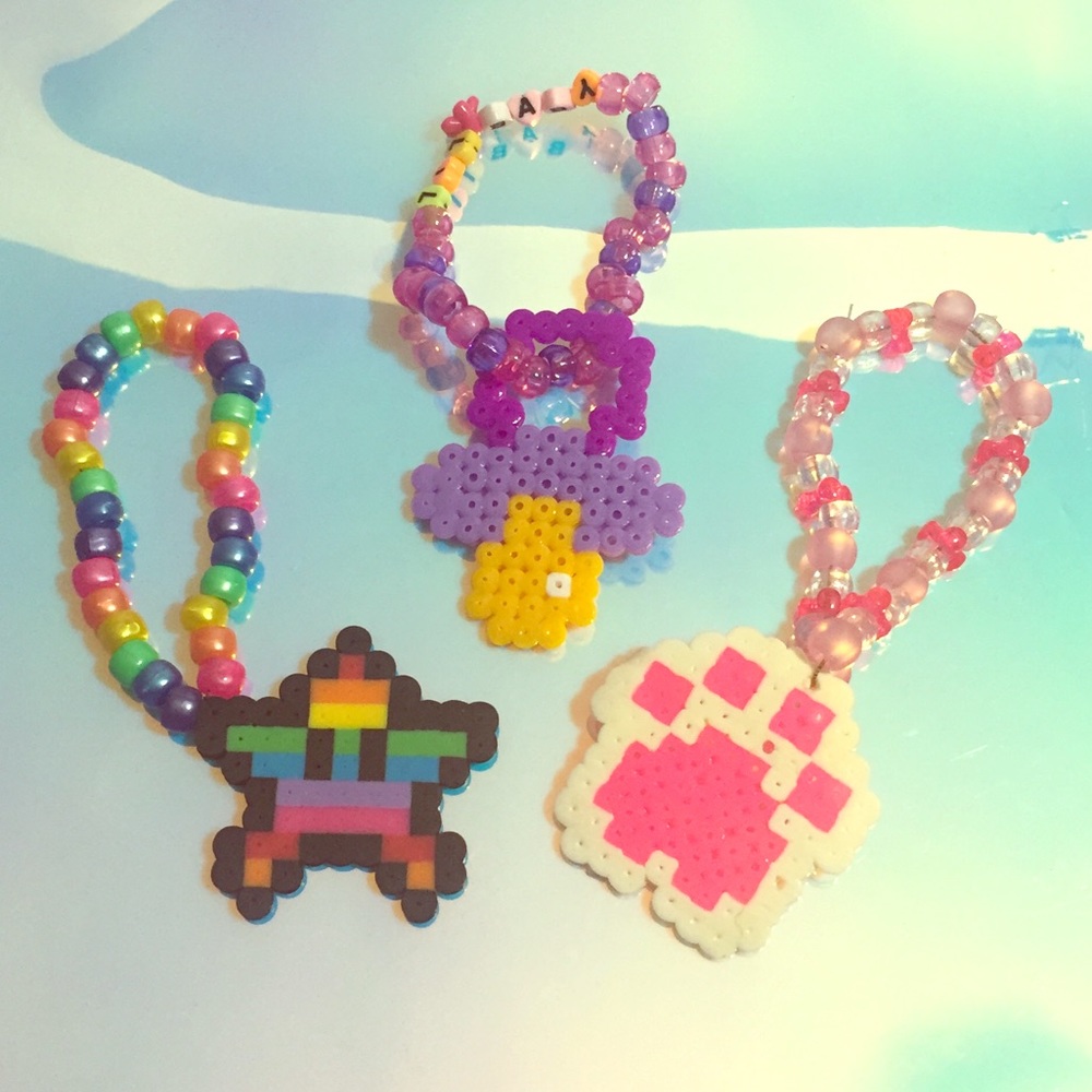 3-Piece Rave Kandi Bracelets - Sm COLORFUL BBY set
